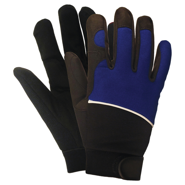 Erb Safety 428-611 Mechanics Gloves, Blue, LG 21206